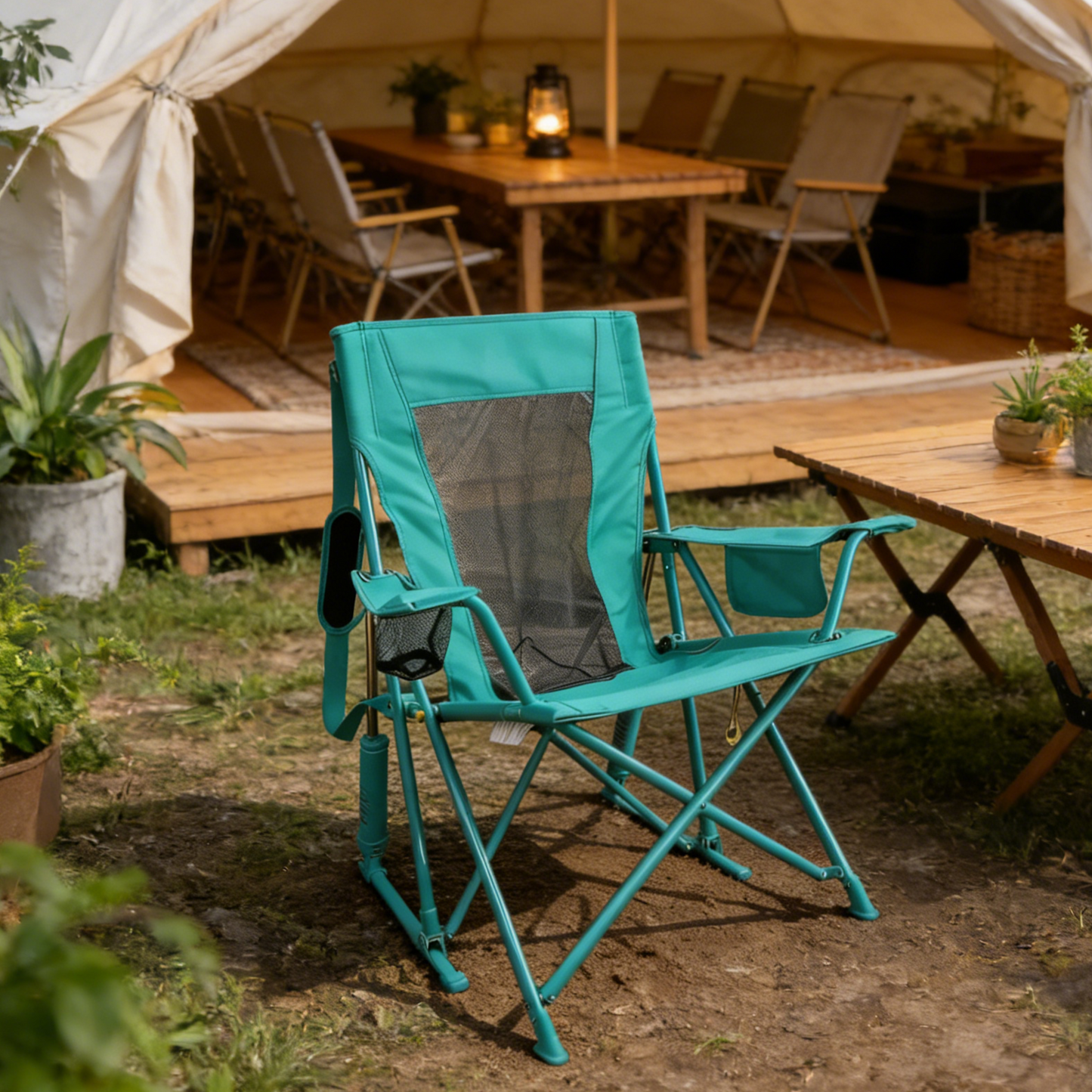 Cozylife Premium Outdoor Folding Rocking Camping Chair