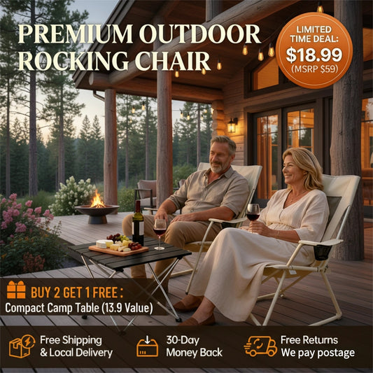 Cozylife Premium Outdoor Folding Rocking Camping Chair
