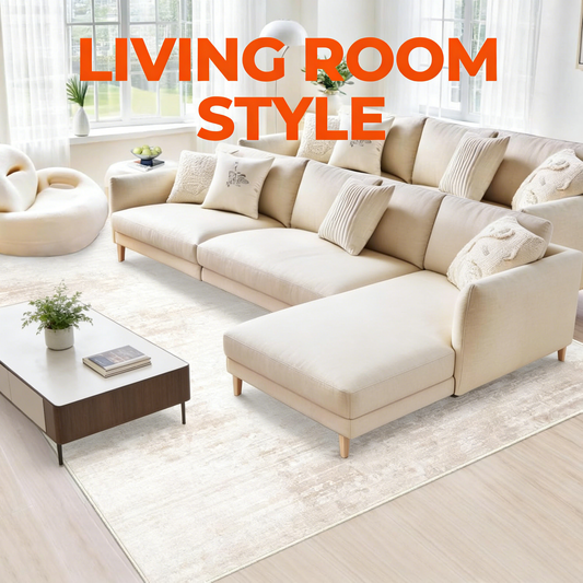 Modern Washable Area Rug for Living Room, Bedroom & Dining Room