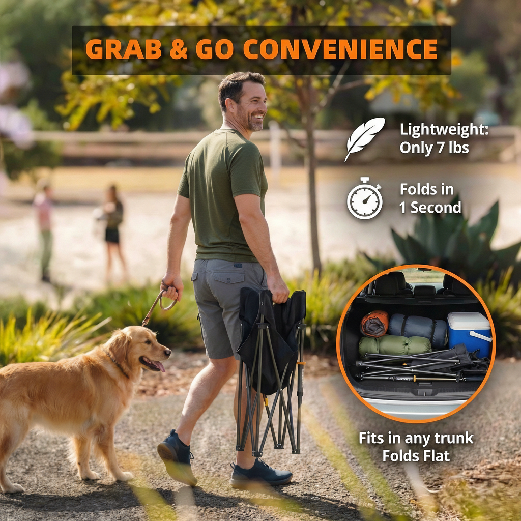 Cozylife Premium Outdoor Folding Rocking Camping Chair