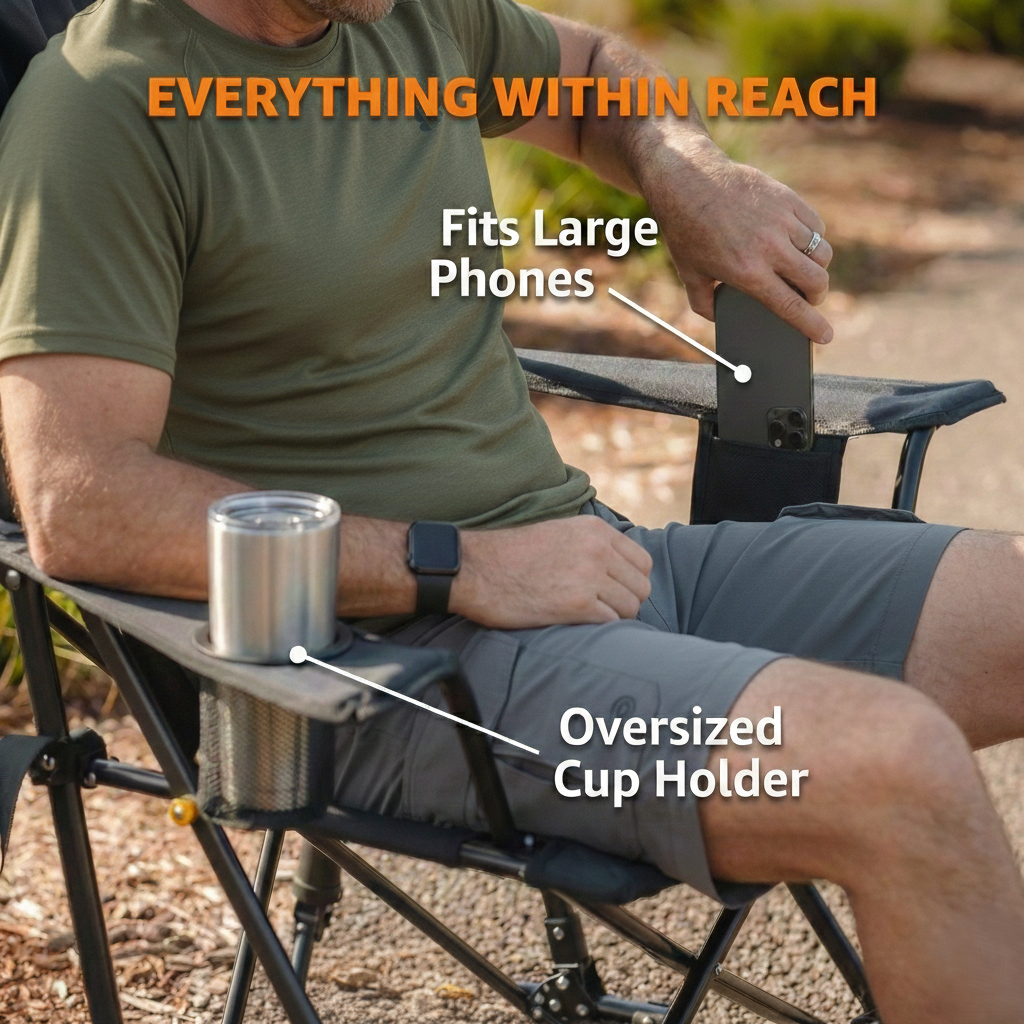 Cozylife Premium Outdoor Folding Rocking Camping Chair